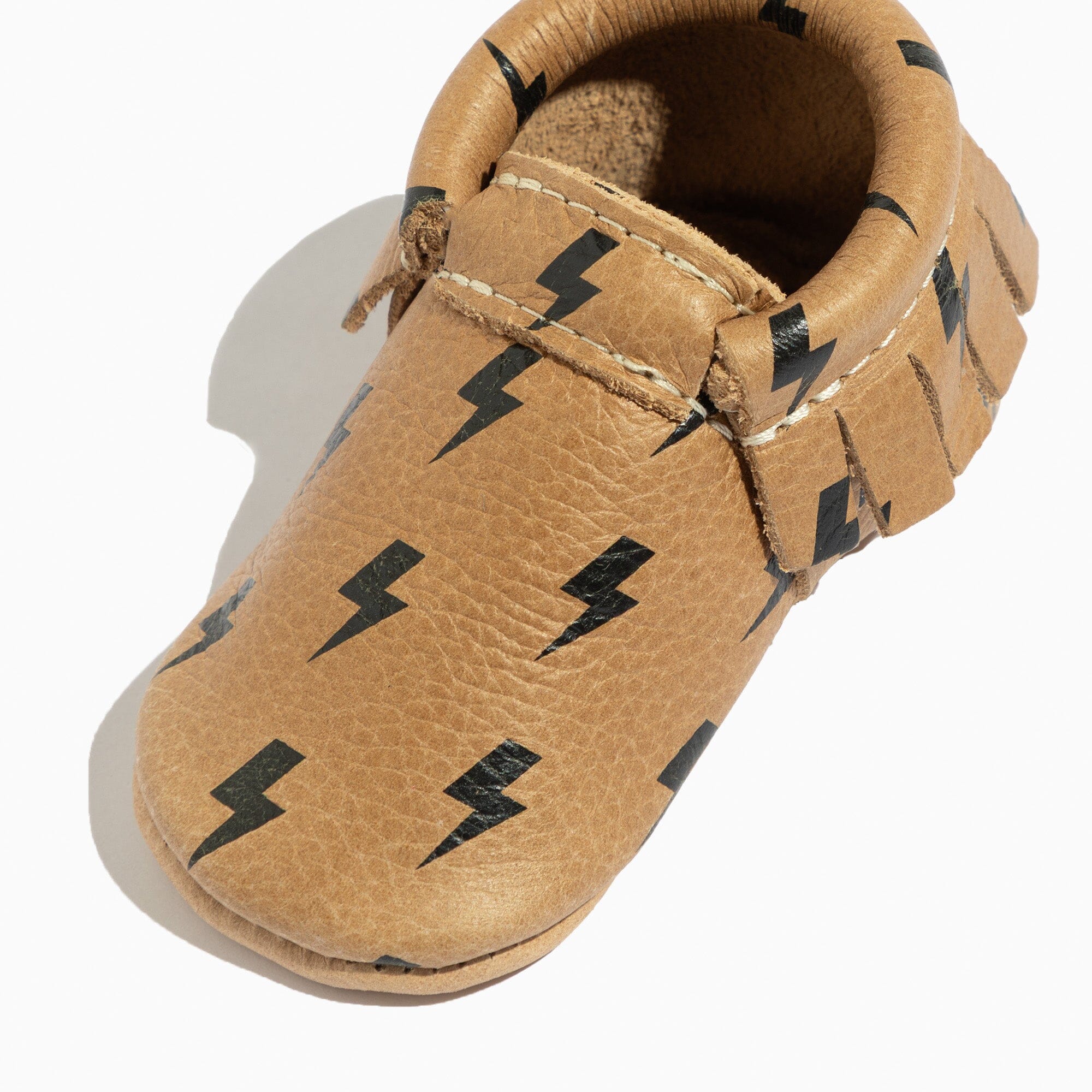 Weathered Brown Lightning Moccasin Baby Shoe - Image 2