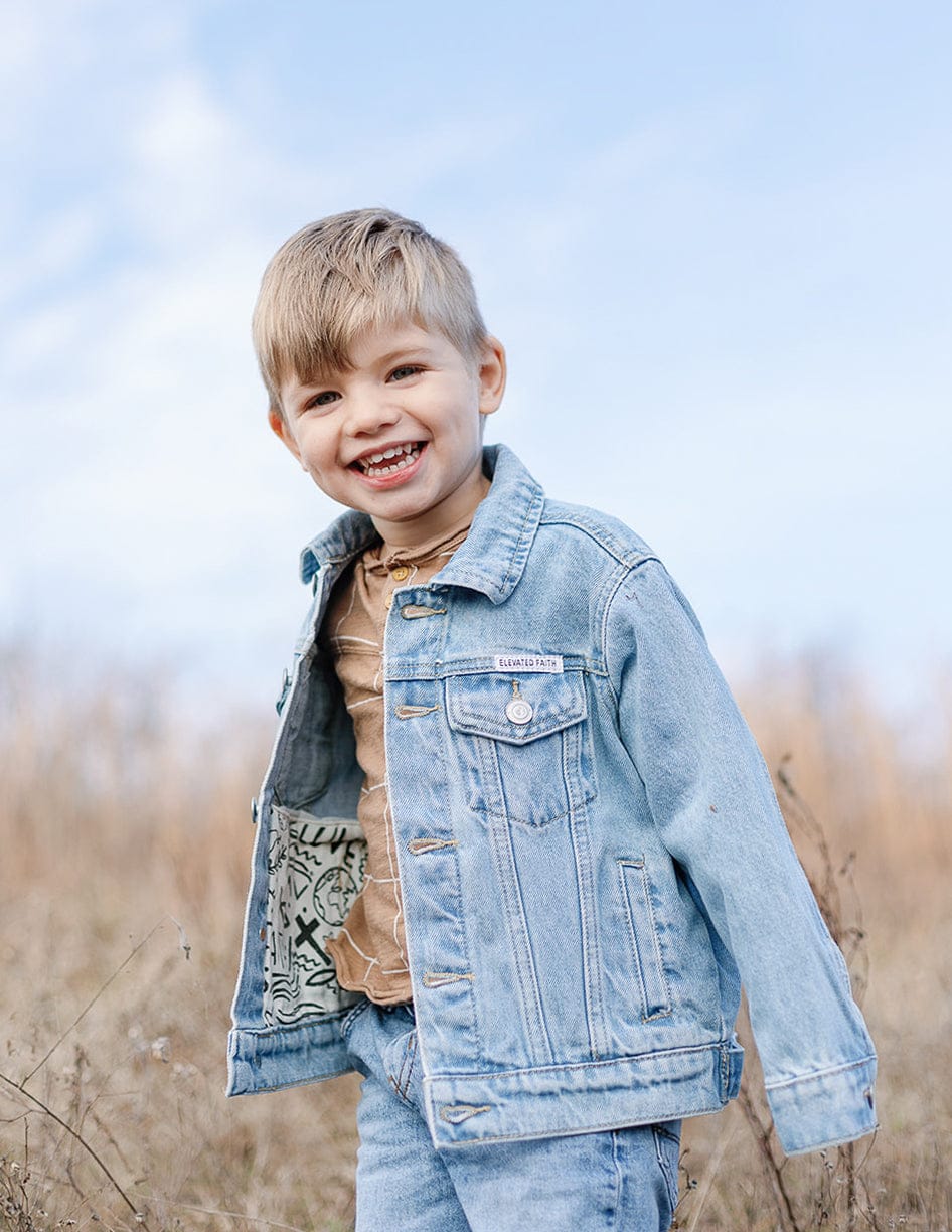 What a Friend in Jesus Kids Denim Jacket - Image 11