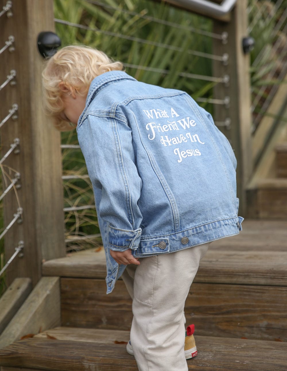 What a Friend in Jesus Kids Denim Jacket - Image 5