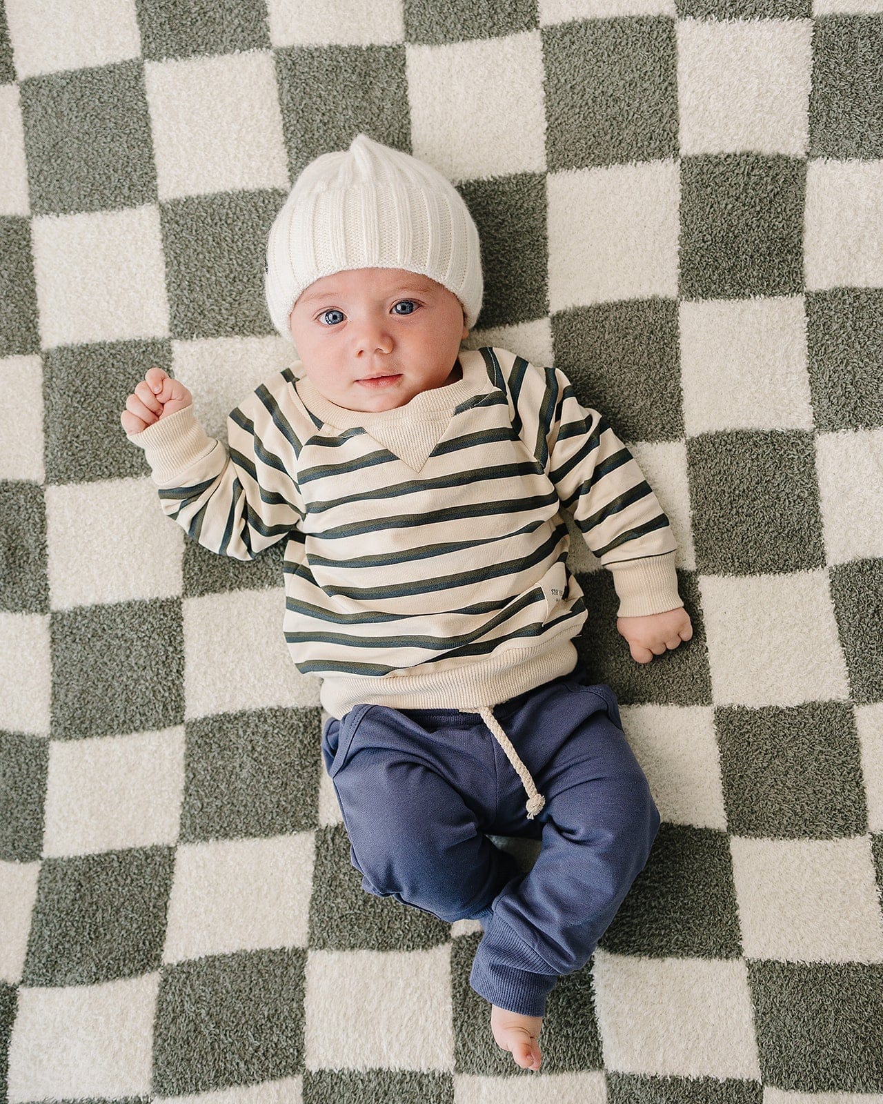 White Chunky Knit Beanie - Image 3