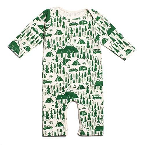 Long Sleeve Organic Cotton Romper - Campground Green