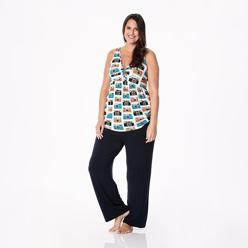 Women's Print Bamboo Twist Tank and Pajama Pants Set - Mom's Camera - Image 4