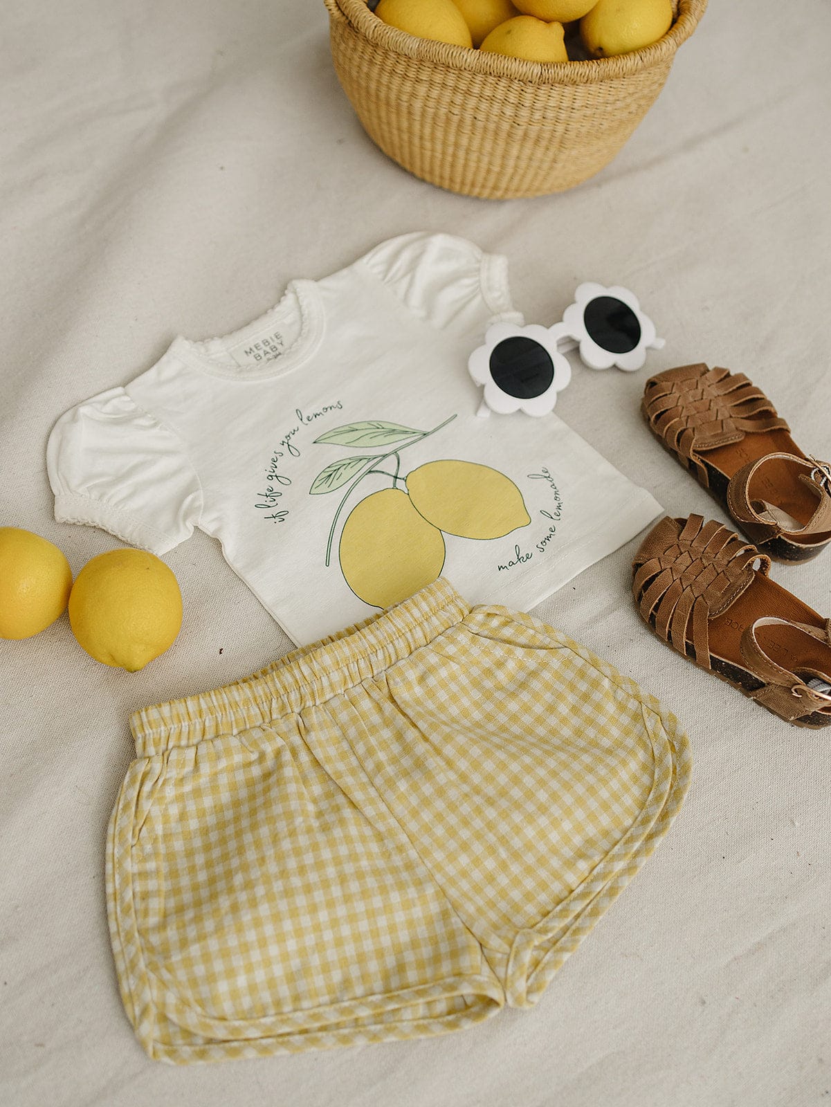 Yellow Gingham Shorts - Image 4